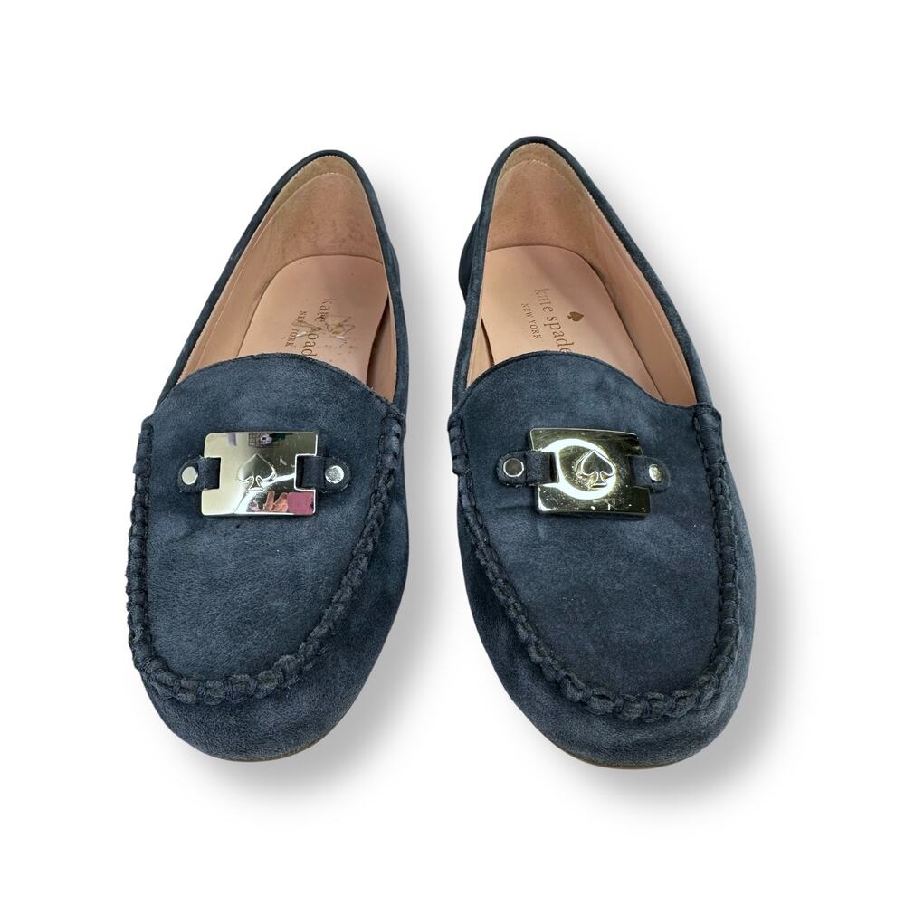 Kate Spade New York Women's Carmen Loafers Size 7.5 B Navy Blue Driving Loafer - Picture 5 of 12
